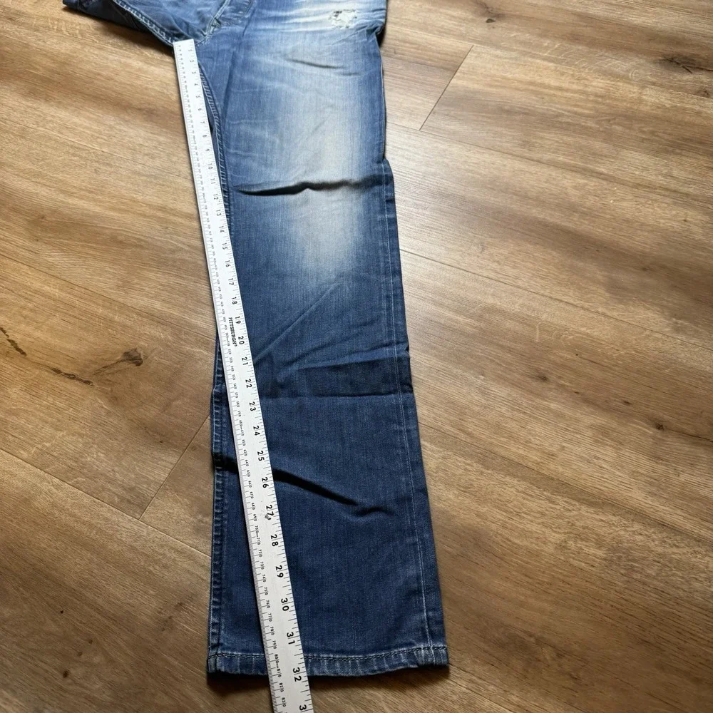Diesel Iakop Jeans Mens 32x32 Blue Distressed Slim Tapered Stretch Denim 060TP